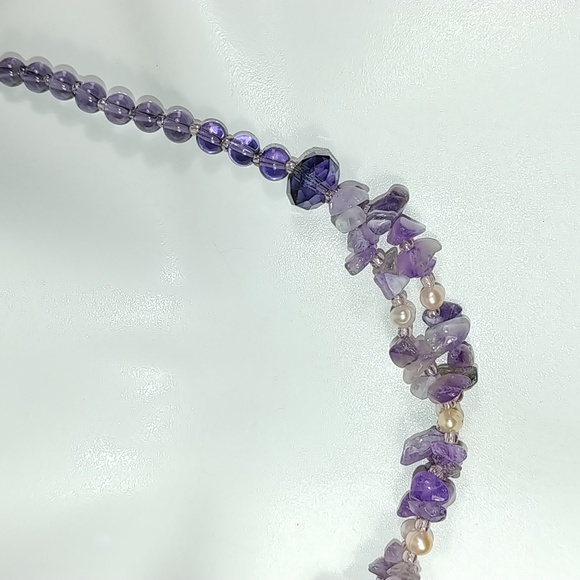 Amethyst & pearls necklace NWT - Picture 3 of 7